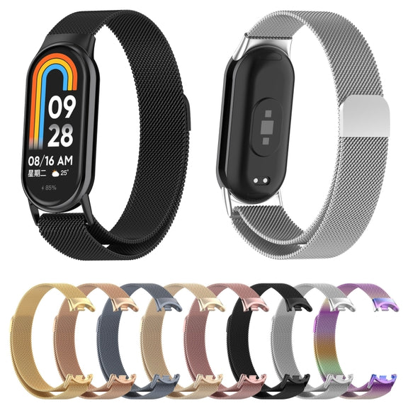 For Xiaomi Mi Band 8 Milanese Metal Watch Band(Gold)