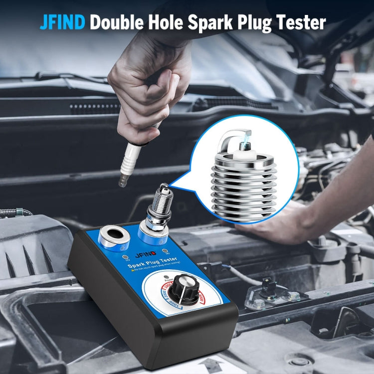 JFIND JF109 Car Double Hole Spark Plug Tester(EU Plug)
