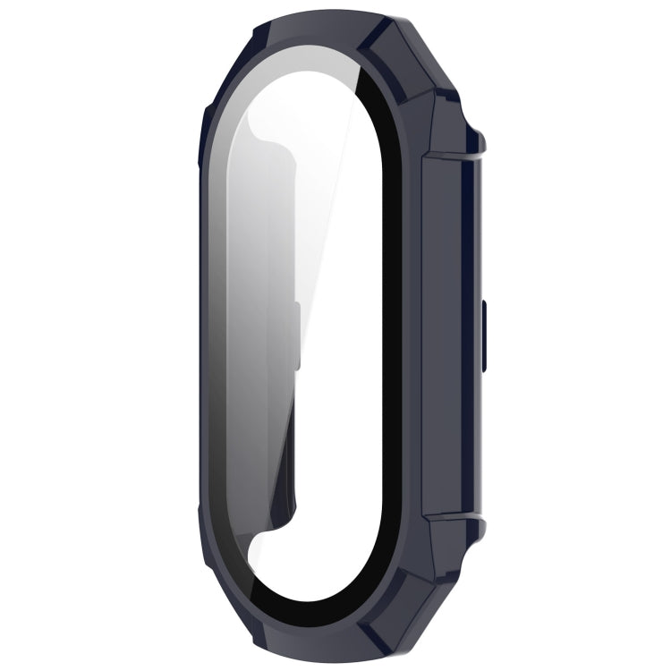 For Xiaomi Mi Band 8 PC + Tempered Glass Integrated Protective Watch Case(Ink Blue)