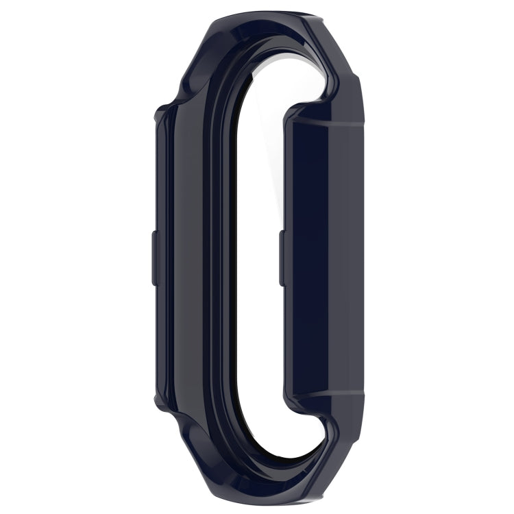 For Xiaomi Mi Band 8 PC + Tempered Glass Integrated Protective Watch Case(Ink Blue)
