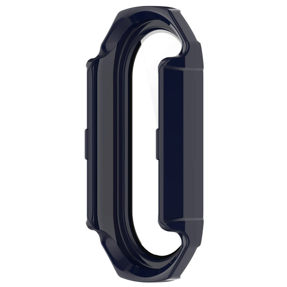 For Xiaomi Mi Band 8 PC + Tempered Glass Integrated Protective Watch Case(Ink Blue)
