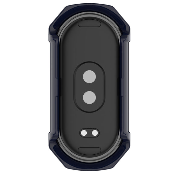 For Xiaomi Mi Band 8 PC + Tempered Glass Integrated Protective Watch Case(Ink Blue)