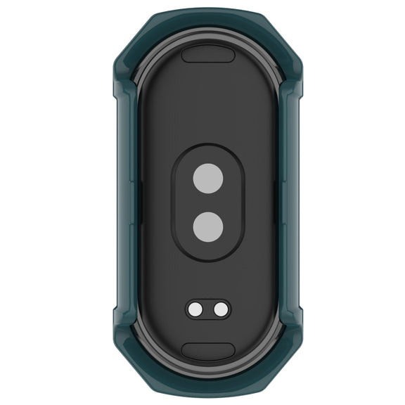 For Xiaomi Mi Band 8 PC + Tempered Glass Integrated Protective Watch Case(Pine Green)