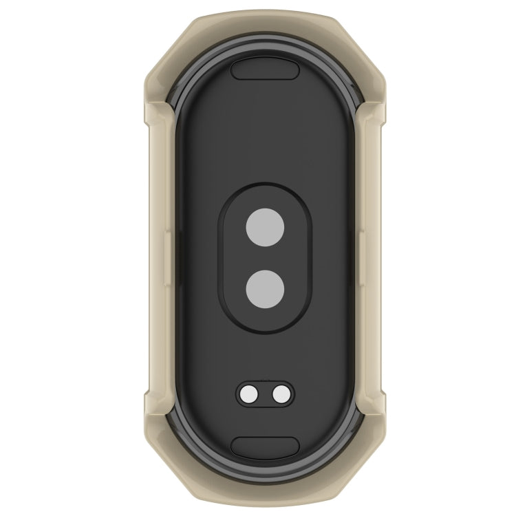 For Xiaomi Mi Band 8 PC + Tempered Glass Integrated Protective Watch Case(Ivory White)
