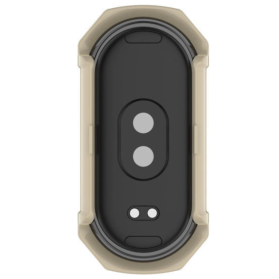 For Xiaomi Mi Band 8 PC + Tempered Glass Integrated Protective Watch Case(Ivory White)