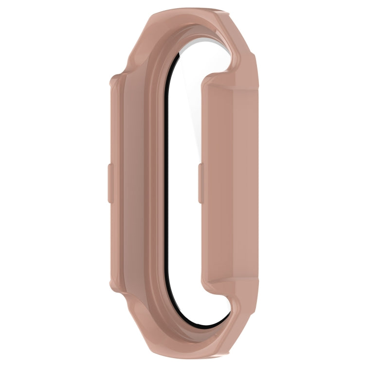 For Xiaomi Mi Band 8 PC + Tempered Glass Integrated Protective Watch Case(Pink)