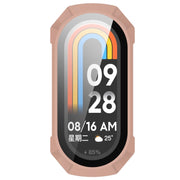 For Xiaomi Mi Band 8 PC + Tempered Glass Integrated Protective Watch Case(Pink)
