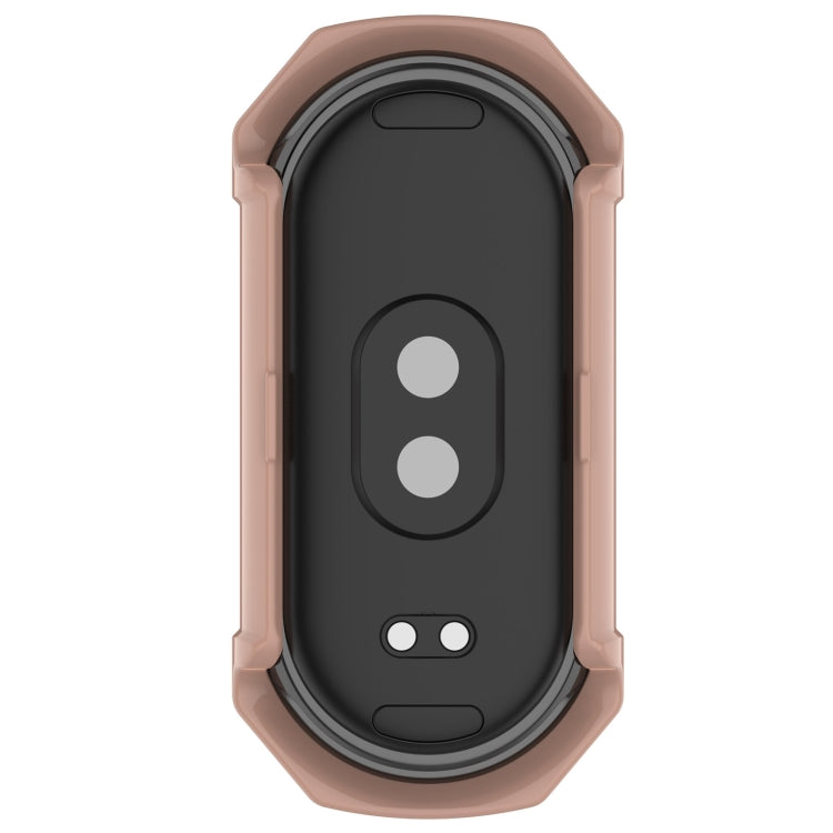 For Xiaomi Mi Band 8 PC + Tempered Glass Integrated Protective Watch Case(Pink)