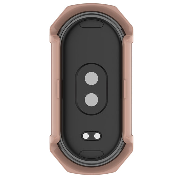 For Xiaomi Mi Band 8 PC + Tempered Glass Integrated Protective Watch Case(Pink)