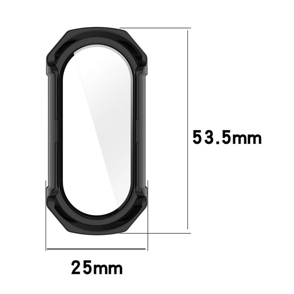 For Xiaomi Mi Band 8 PC + Tempered Glass Integrated Protective Watch Case(Ink Blue)
