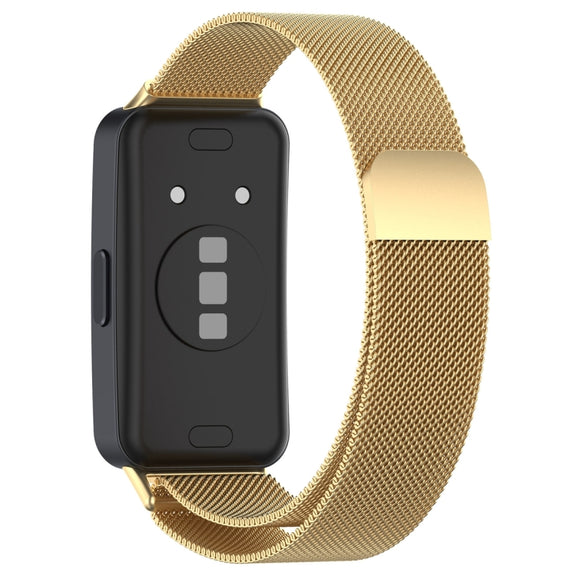 For Huawei Band 10 / 9 / 8 Milanese Metal Watch Band(Gold)