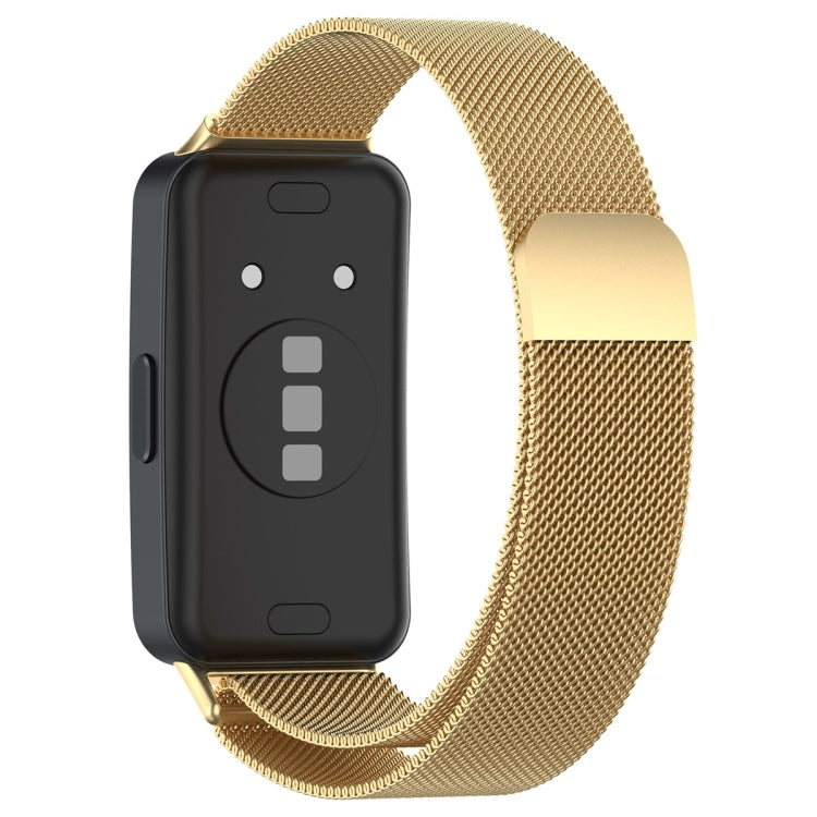 For Huawei Band 10 / 9 / 8 Milanese Metal Watch Band(Gold)