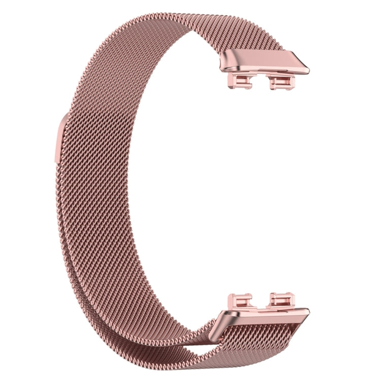 For Huawei Band 10 / 9 / 8 Milanese Metal Watch Band(Rose Pink)