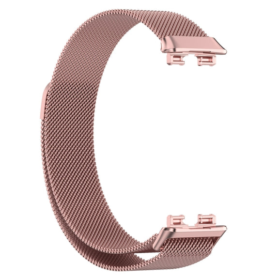 For Huawei Band 10 / 9 / 8 Milanese Metal Watch Band(Rose Pink)