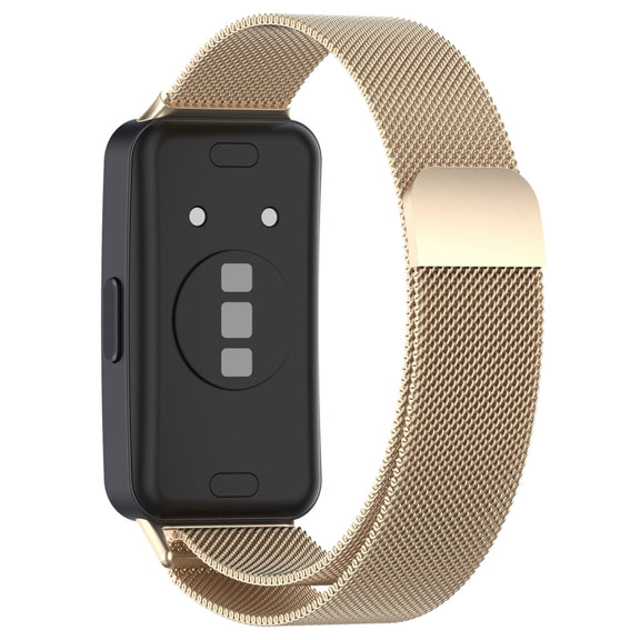 For Huawei Band 8 Milanese Metal Watch Band(Champagne Color)