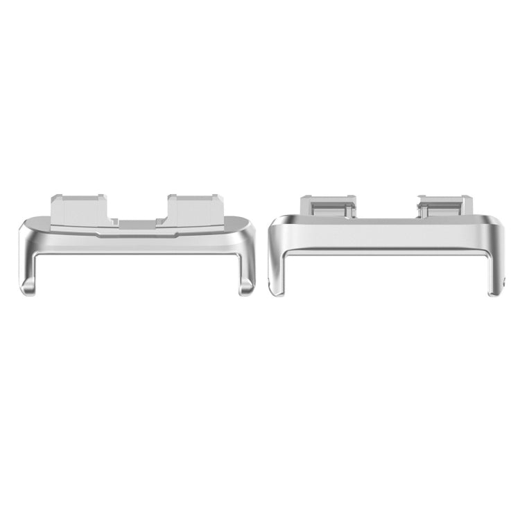 For Huawei Band 8 1 Pair Stainless steel Metal Watch Band Connector(Silver)