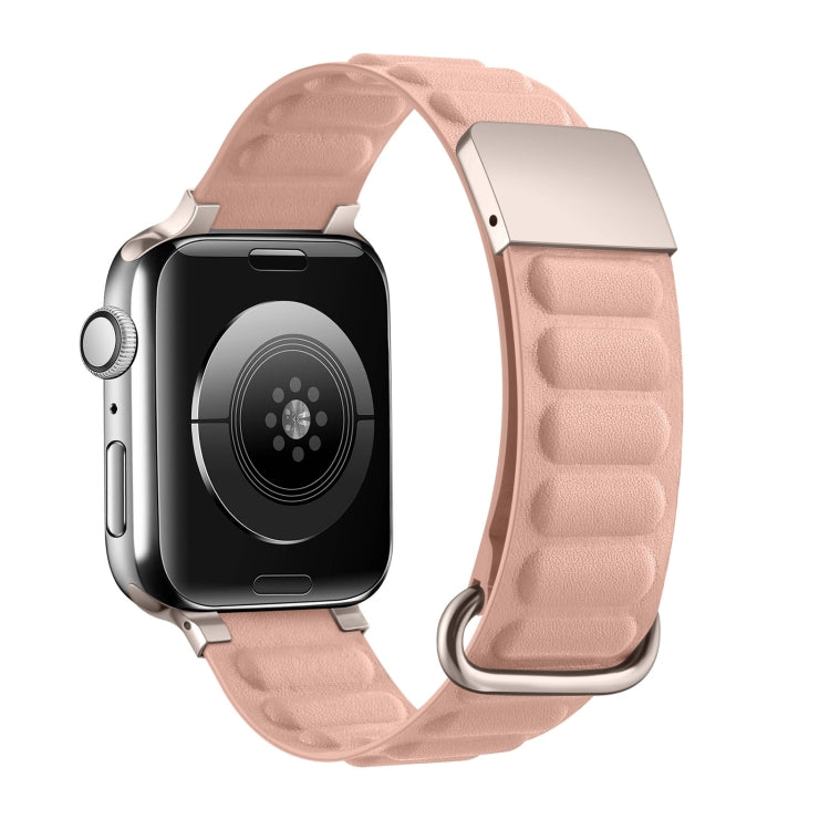 Magnetic Reverse Buckle Watch Band For Apple Watch Series 8&7 41mm(Pink)