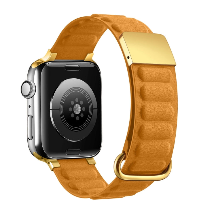Magnetic Reverse Buckle Watch Band For Apple Watch Series 8&7 41mm(Orange)