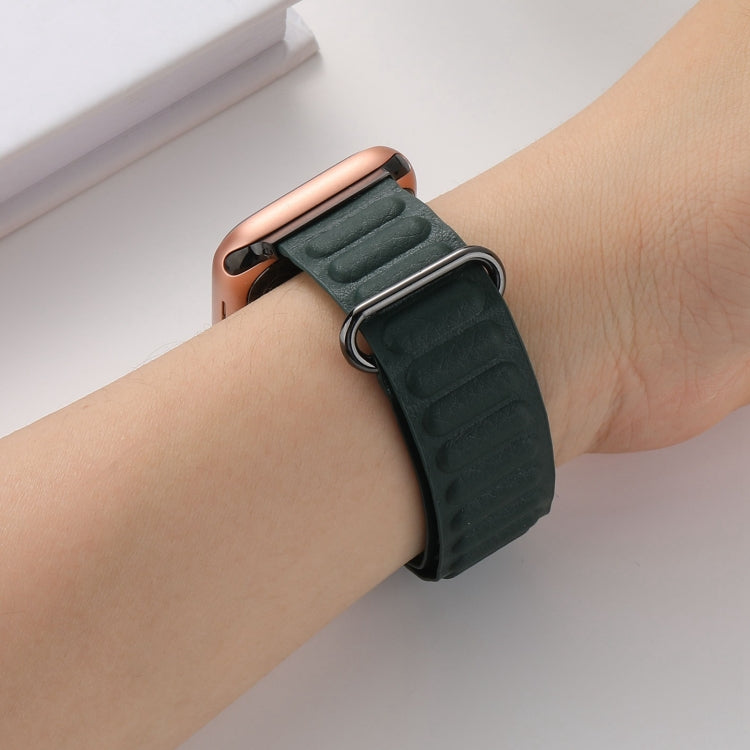 Magnetic Reverse Buckle Watch Band For Apple Watch Series 8&7 41mm(Cedar Green)