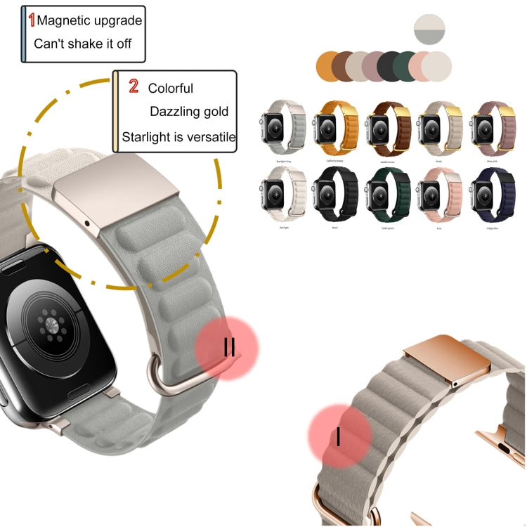 Magnetic Reverse Buckle Watch Band For Apple Watch Series 8&7 41mm(Black)