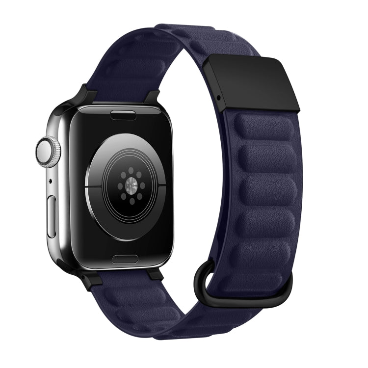 Magnetic Reverse Buckle Watch Band For Apple Watch Series 8&7 45mm(Indigo Blue)