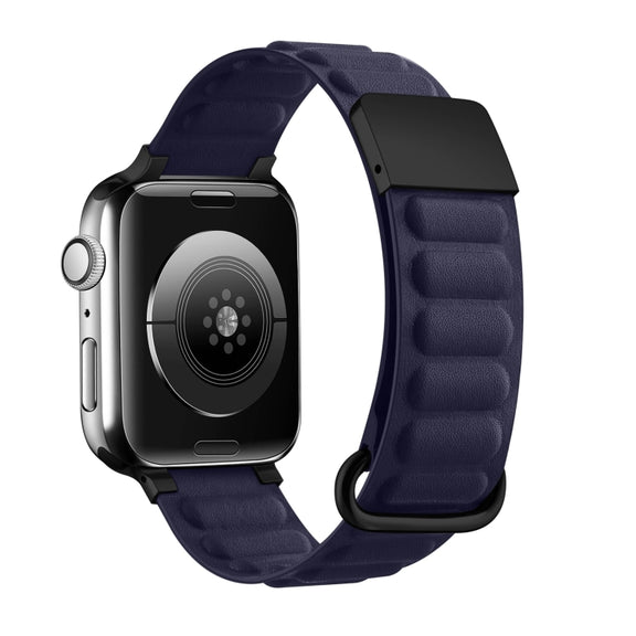 Magnetic Reverse Buckle Watch Band For Apple Watch Series 8&7 45mm(Indigo Blue)