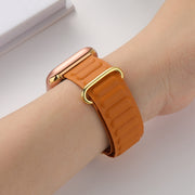 Magnetic Reverse Buckle Watch Band For Apple Watch Series 8&7 45mm(Orange)