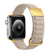 Magnetic Reverse Buckle Watch Band For Apple Watch Series 8&7 45mm(Khaki) - Smart Wear by PMC TechLife | Online Shopping South Africa | PMC TechLife