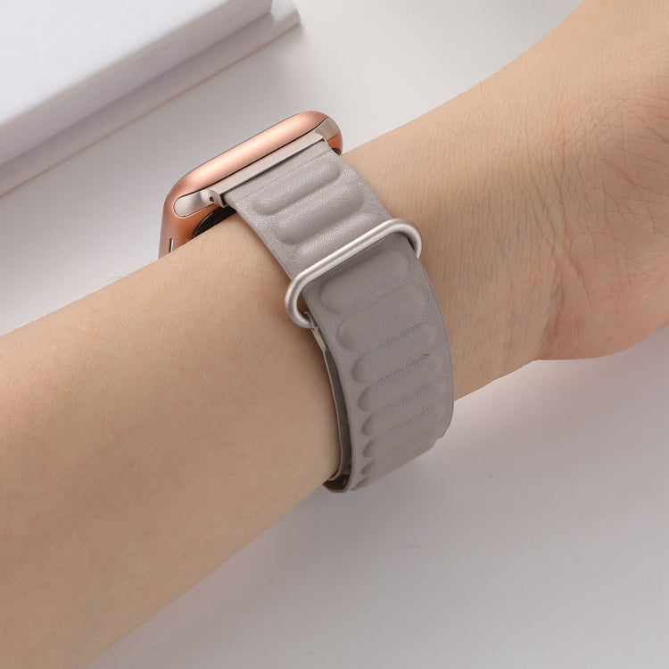Magnetic Reverse Buckle Watch Band For Apple Watch Series 8&7 45mm(Khaki)