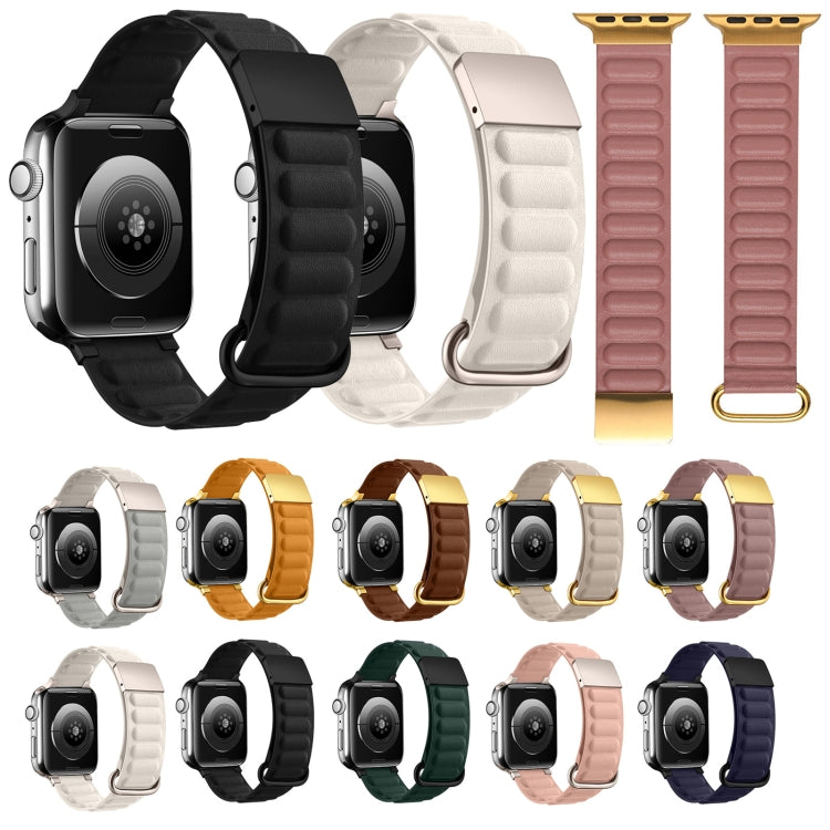 Magnetic Reverse Buckle Watch Band For Apple Watch Series 8&7 45mm(Starlight)