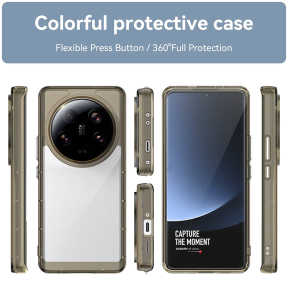 For Xiaomi 13 Ultra Colorful Series Acrylic + TPU Phone Case(Transparent Grey)