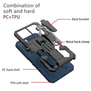 For Samsung Galaxy A34 Armor Warrior Shockproof PC + TPU Phone Case(Blue)