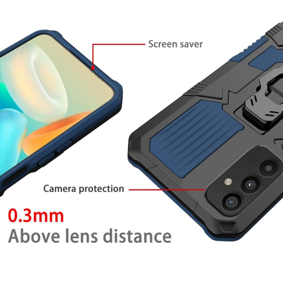 For Samsung Galaxy A34 Armor Warrior Shockproof PC + TPU Phone Case(Blue)