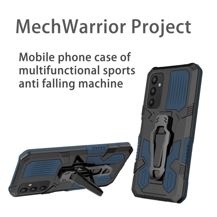 For Samsung Galaxy A34 Armor Warrior Shockproof PC + TPU Phone Case(Blue)