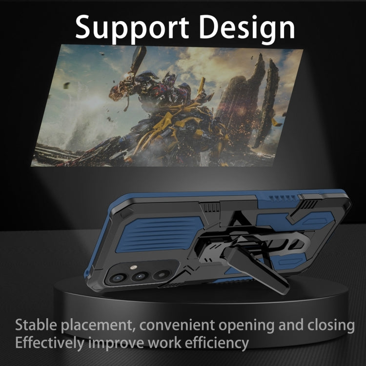 For Samsung Galaxy A34 Armor Warrior Shockproof PC + TPU Phone Case(Blue)