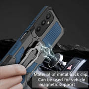 For Samsung Galaxy A34 Armor Warrior Shockproof PC + TPU Phone Case(Blue)