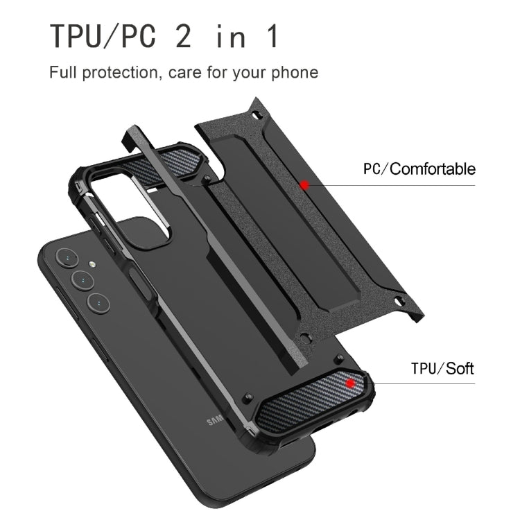 For Samsung Galaxy A24 Magic Armor TPU Hard PC Phone Case(Navy Blue)