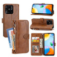 For Xiaomi Redmi 12C Oil Skin Zipper Wallet Leather Phone Case(Brown) - free shipping - PMC TechLife - Order now!