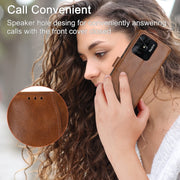 For Xiaomi Redmi 12C Oil Skin Zipper Wallet Leather Phone Case(Brown)