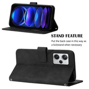 For Xiaomi Redmi Note 12 Pro+ 5G Global Crossbody 3D Embossed Flip Leather Phone Case(Black)