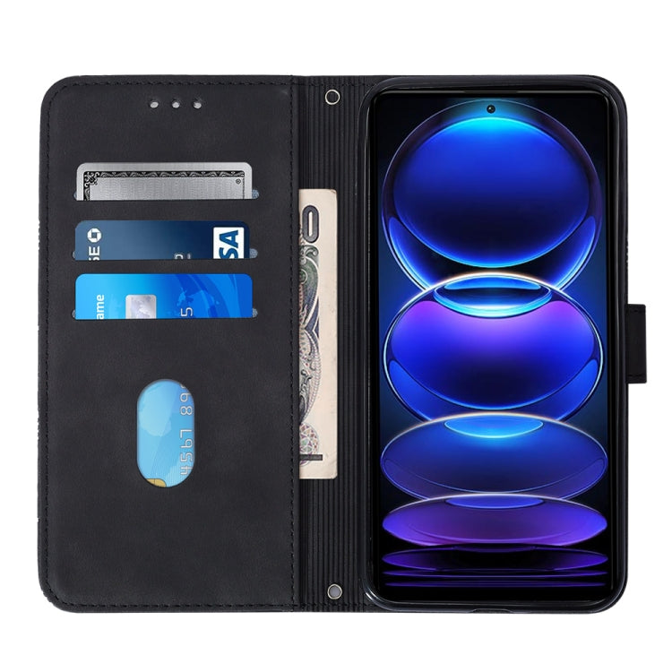 For Xiaomi Redmi Note 12 Pro+ 5G Global Crossbody 3D Embossed Flip Leather Phone Case(Black)