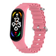 For Xiaomi Mi Band 7 / 6 / 5 / 4 / 3 Solid Color Marine Silicone Breathable Watch Band(Pink) - Smart Wear by PMC TechLife | Online Shopping South Africa | PMC TechLife