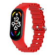 For Xiaomi Mi Band 7 / 6 / 5 / 4 / 3 Solid Color Marine Silicone Breathable Watch Band(Red) - Smart Wear by PMC TechLife | Online Shopping South Africa | PMC TechLife