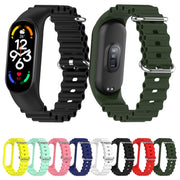 For Xiaomi Mi Band 7 / 6 / 5 / 4 / 3 Solid Color Marine Silicone Breathable Watch Band(Red)
