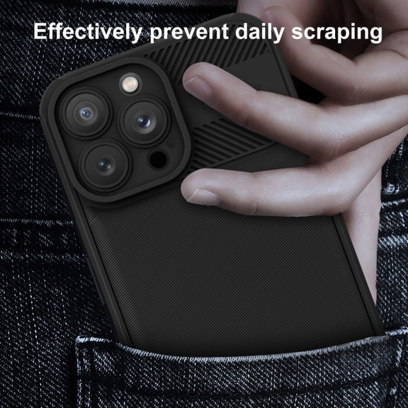 For Samsung Galaxy A51 4G Twill Texture TPU Shockproof Phone Case(Black)