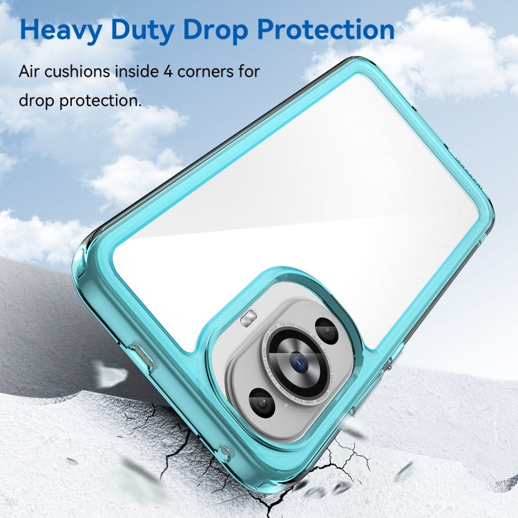For Huawei Nova 11 Colorful Series Acrylic + TPU Phone Case(Transparent Blue)