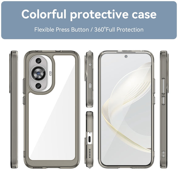 For Huawei Nova 11 Colorful Series Acrylic + TPU Phone Case(Transparent Grey)