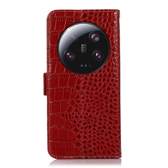 For Xiaomi 13 Ultra Crocodile Top Layer Cowhide Leather Phone Case(Red)