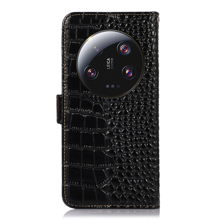 For Xiaomi 13 Ultra Crocodile Top Layer Cowhide Leather Phone Case(Black)
