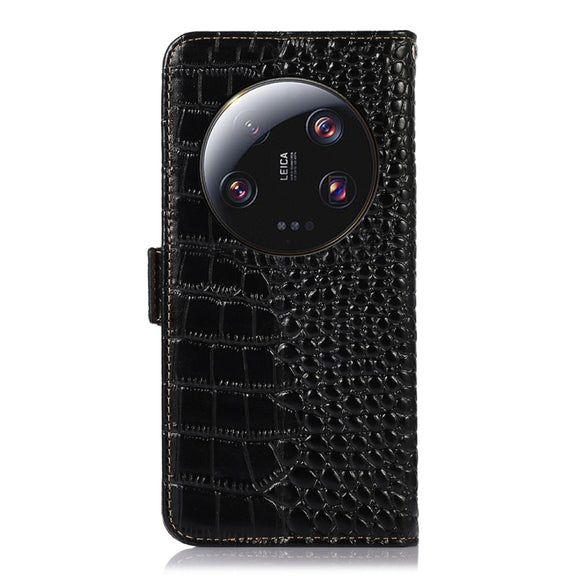 For Xiaomi 13 Ultra Crocodile Top Layer Cowhide Leather Phone Case(Black)